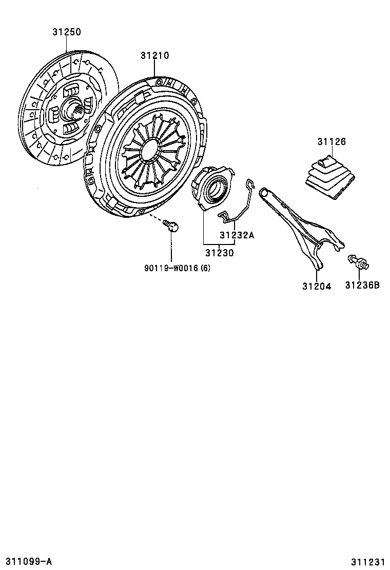 31230-20200 BEARING ASSY, CLUTCH RELEASE product image