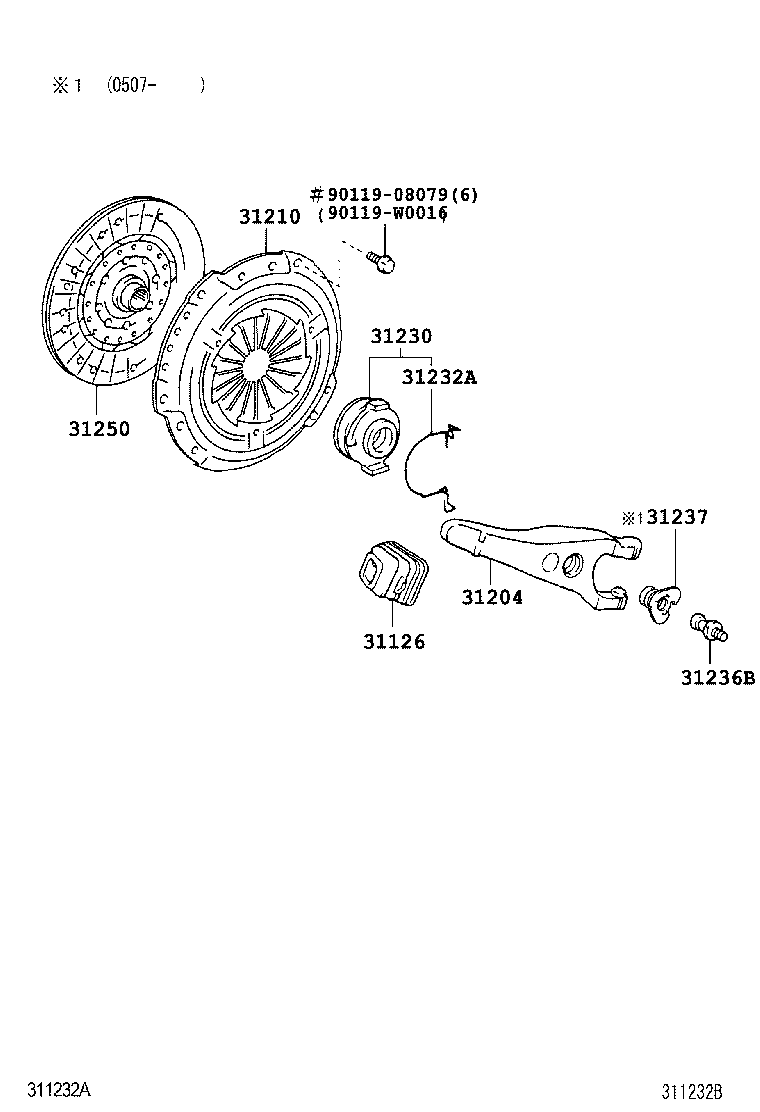 31230-20200 BEARING ASSY, CLUTCH RELEASE product image