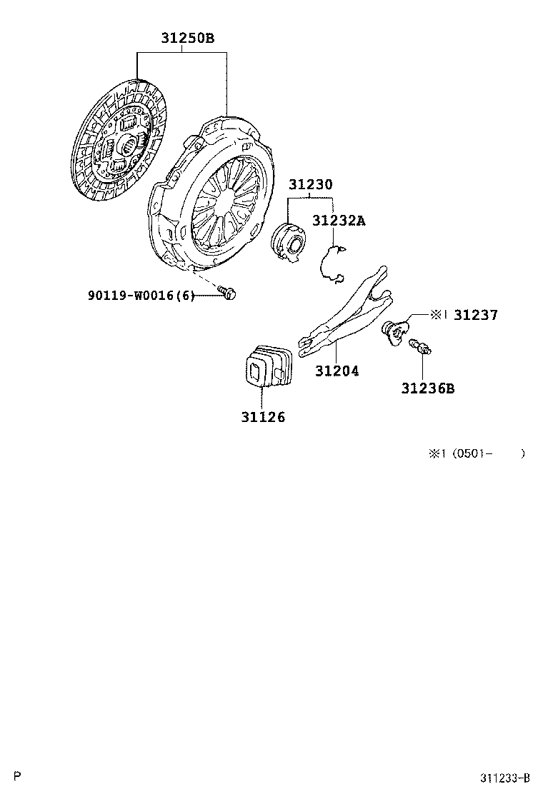 31230-20200 BEARING ASSY, CLUTCH RELEASE product image