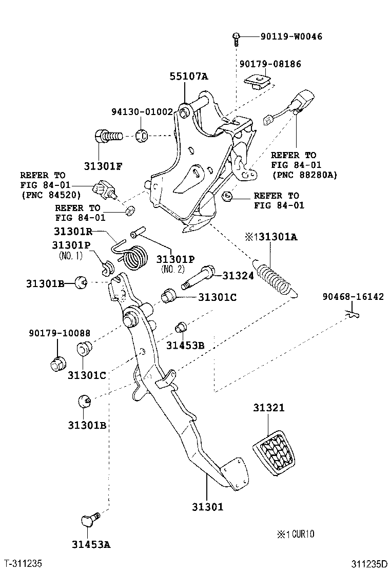 31301-0F020 PEDAL SUB-ASSY, CLUTCH product image