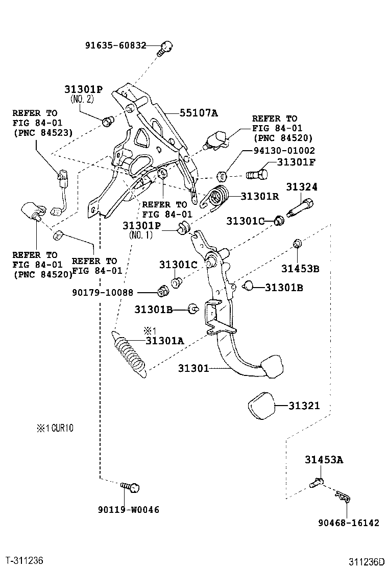 31301-0F020 PEDAL SUB-ASSY, CLUTCH product image