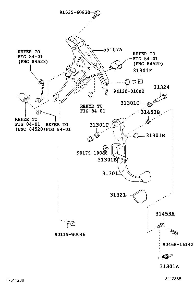31301-0F020 PEDAL SUB-ASSY, CLUTCH product image