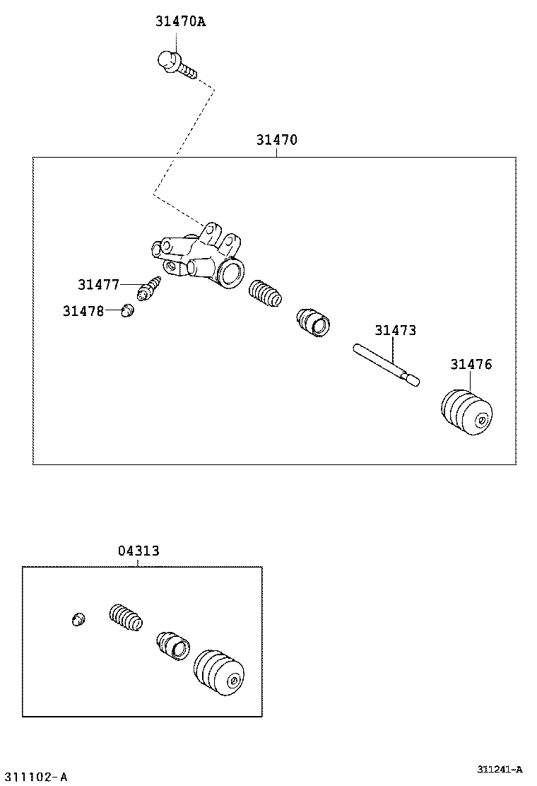 31470-12190 CYLINDER ASSY, CLUTCH RELEASE product image