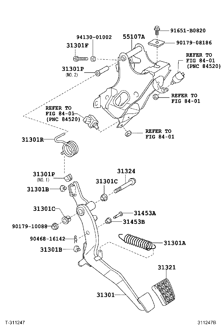 31301-21050 PEDAL SUB-ASSY, CLUTCH product image