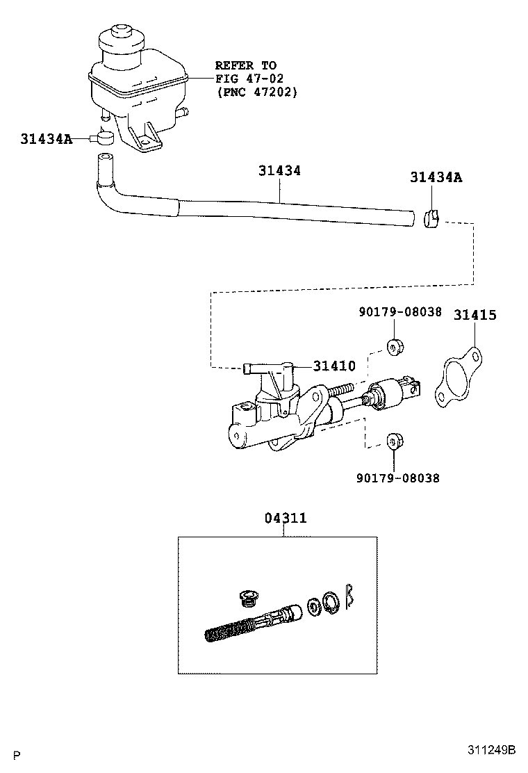 31434-21010 TUBE, CLUTCH RESERVOIR product image