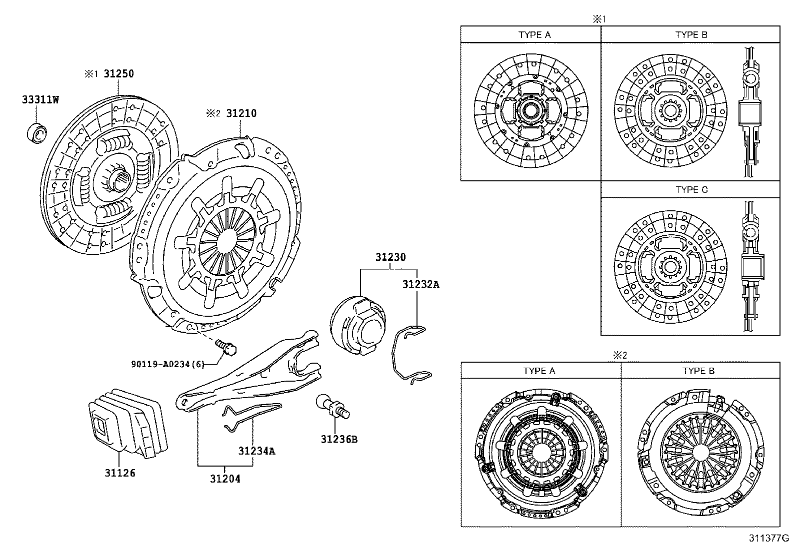 31230-35150 BEARING ASSY, CLUTCH RELEASE product image