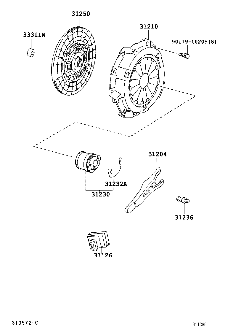 31230-36151 BEARING ASSY, CLUTCH RELEASE product image