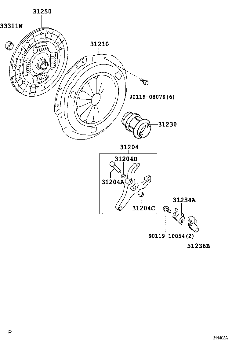 31230-60220 BEARING ASSY, CLUTCH RELEASE product image