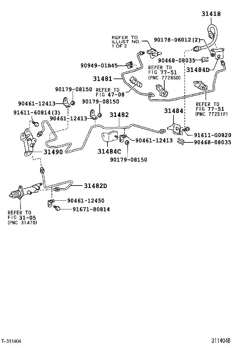 31482-60140 TUBE, CLUTCH RELEASE CYLINDER TO FLEXIBLE HOSE product image