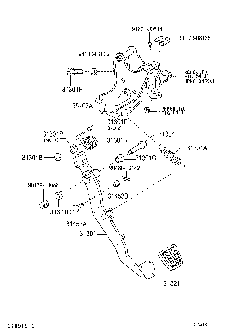 31301-02050 PEDAL SUB-ASSY, CLUTCH product image
