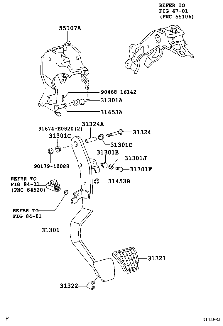 90170-10017 NUT(FOR CLUTCH PEDAL STOPPER) product image