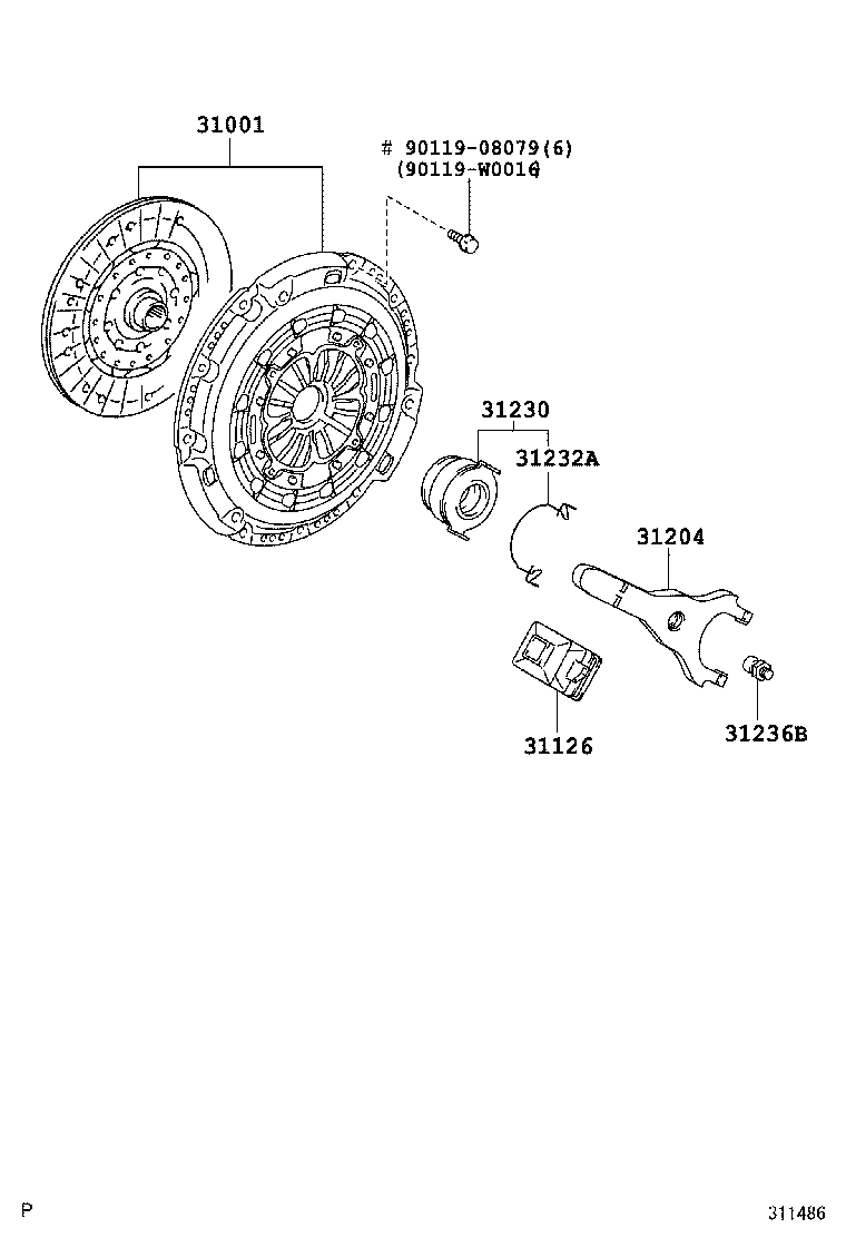 31230-20200 BEARING ASSY, CLUTCH RELEASE product image