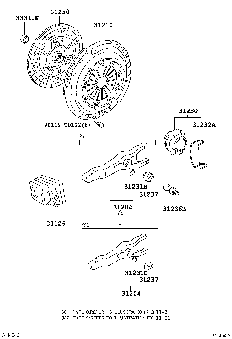 31230-71030 BEARING ASSY, CLUTCH RELEASE product image