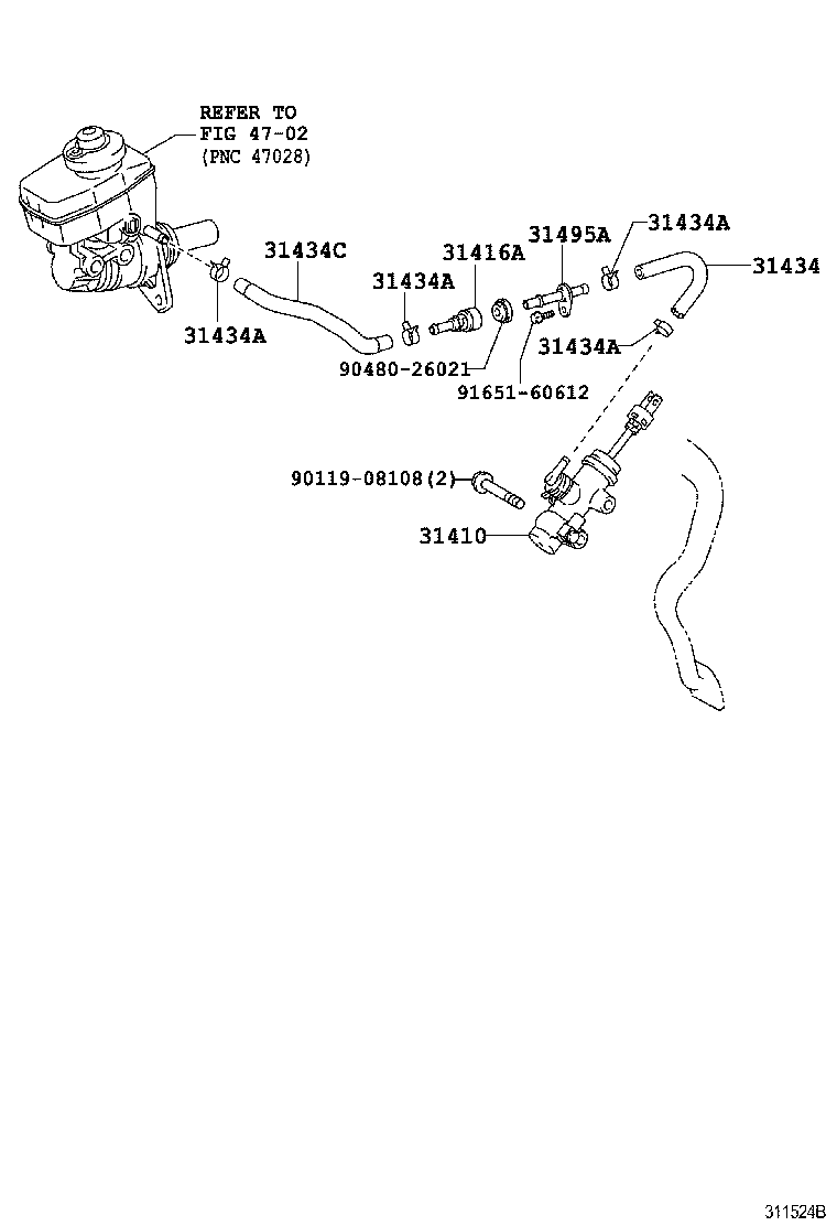 31434-53010 TUBE, CLUTCH RESERVOIR product image