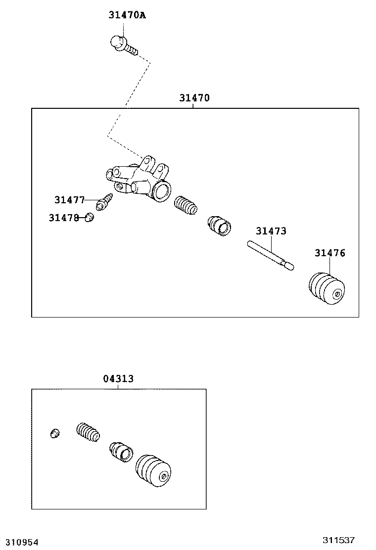 31470-52131 CYLINDER ASSY, CLUTCH RELEASE product image