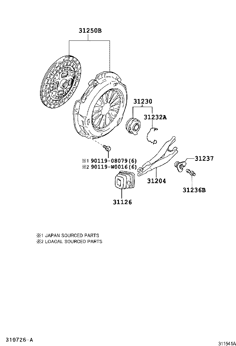 31230-17011 BEARING ASSY, CLUTCH RELEASE product image