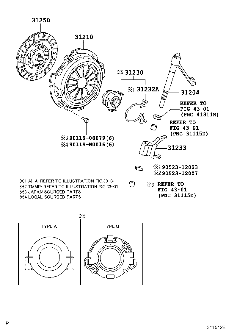 31230-17011 BEARING ASSY, CLUTCH RELEASE product image