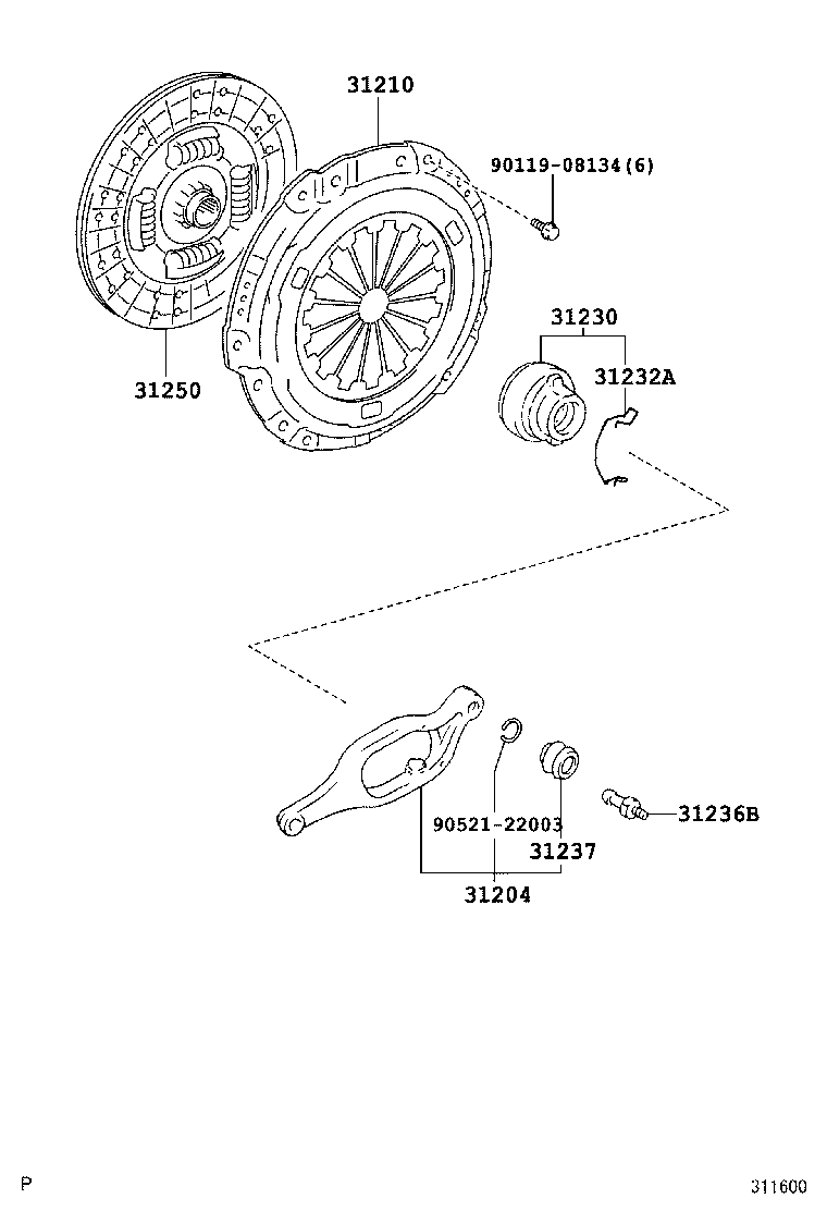 31230-60241 BEARING ASSY, CLUTCH RELEASE product image