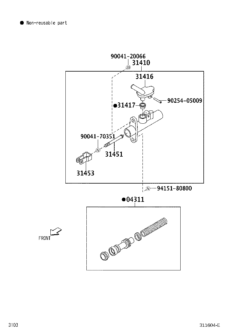 31420-B4010 CYLINDER ASSY, CLUTCH MASTER product image