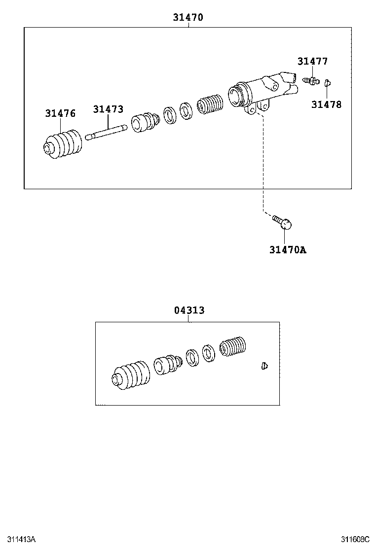 31470-60360 CYLINDER ASSY, CLUTCH RELEASE product image