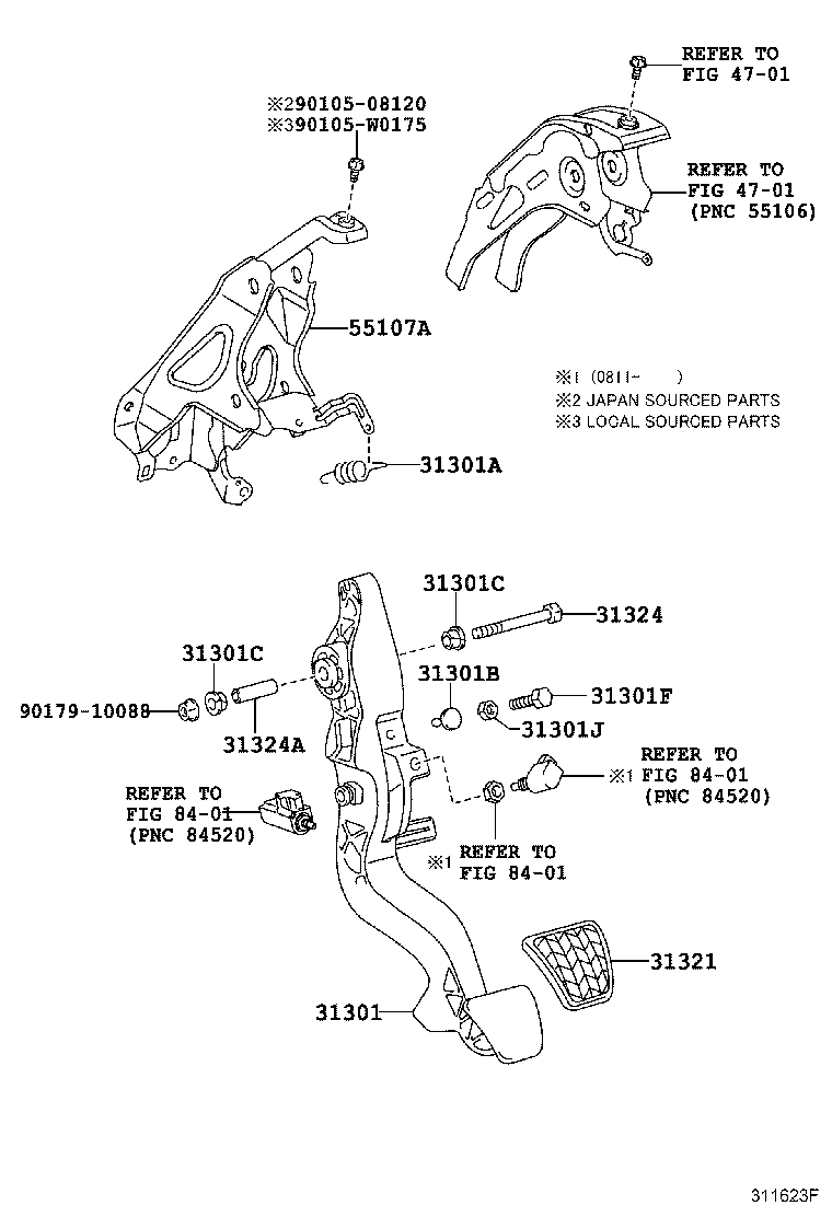 31301-0D061 PEDAL SUB-ASSY, CLUTCH product image