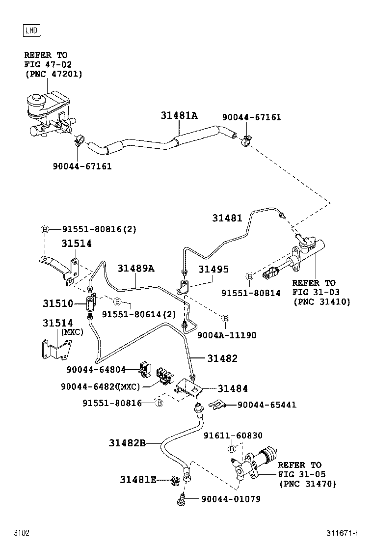 31310-BZ070 PEDAL SUB-ASSY, CLUTCH product image