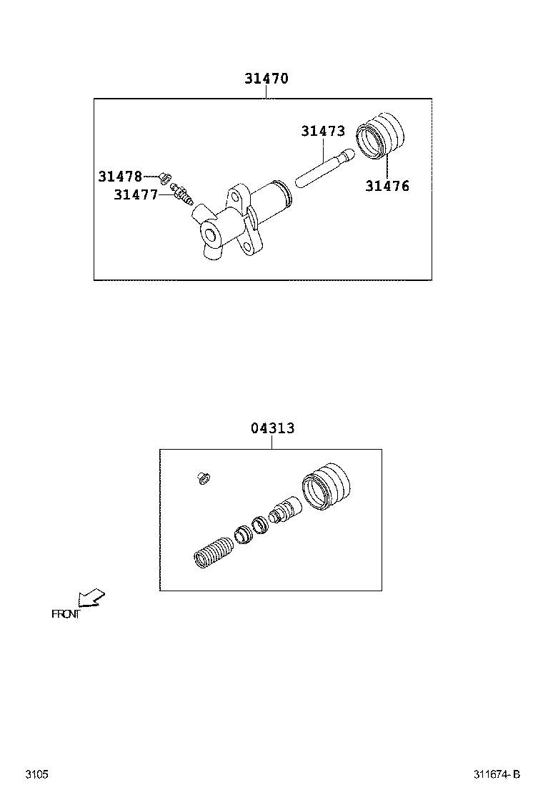 31470-B0010 CYLINDER ASSY, CLUTCH RELEASE product image