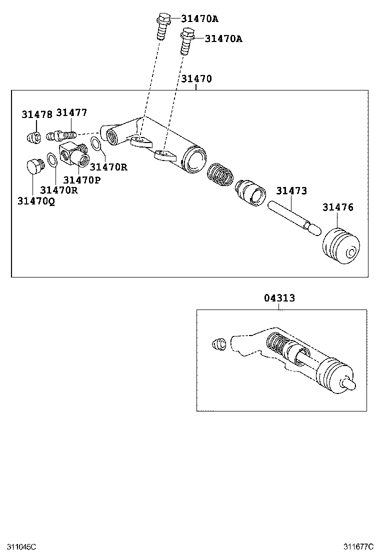 31470-0D011 CYLINDER ASSY, CLUTCH RELEASE product image