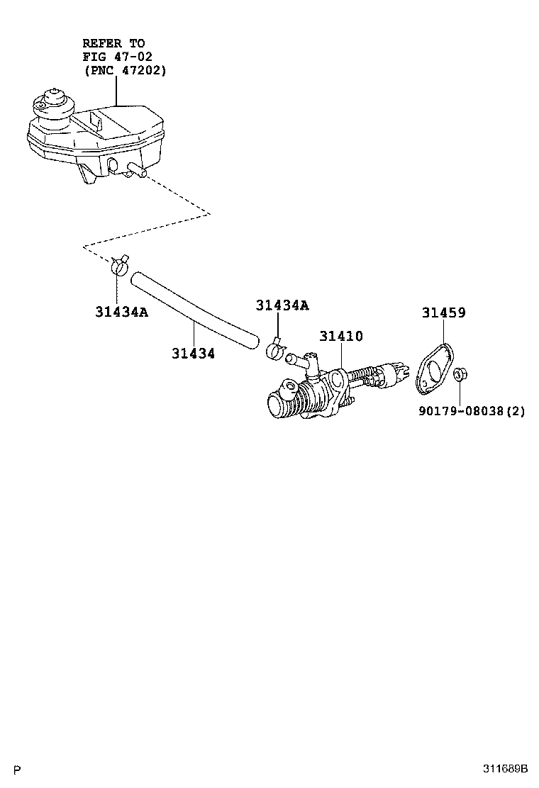31434-12140 TUBE, CLUTCH RESERVOIR product image