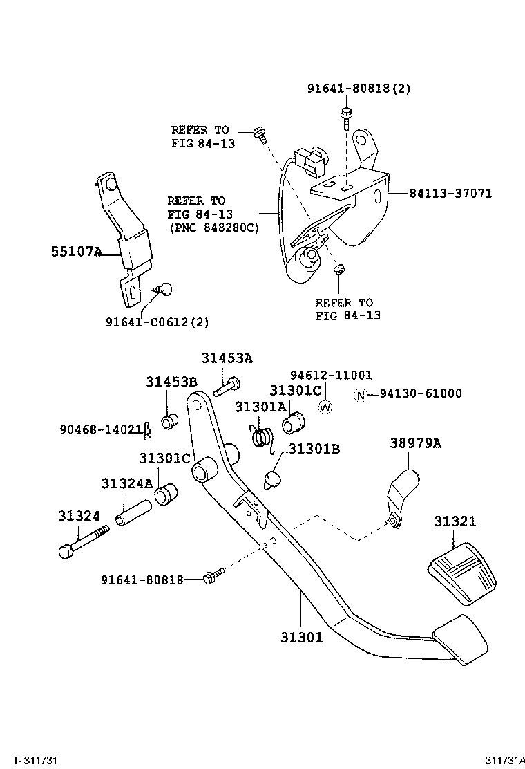 31301-37200 PEDAL SUB-ASSY, CLUTCH product image