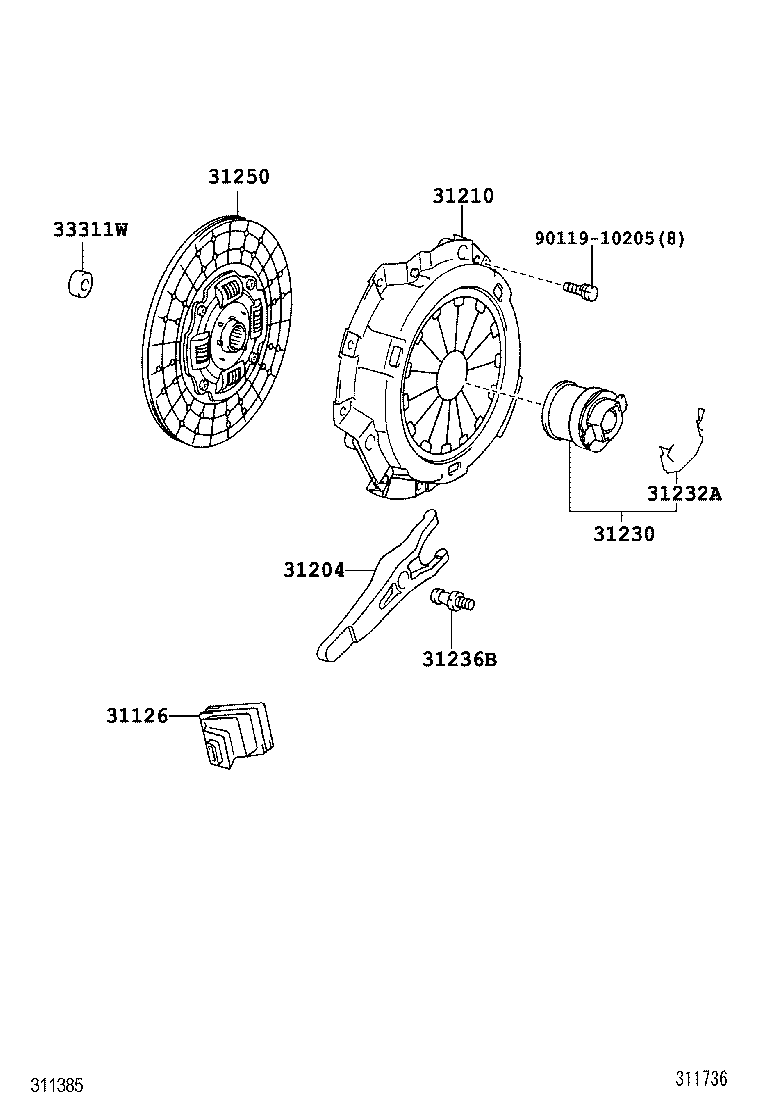 31233-89102 FORK, CLUTCH RELEASE product image