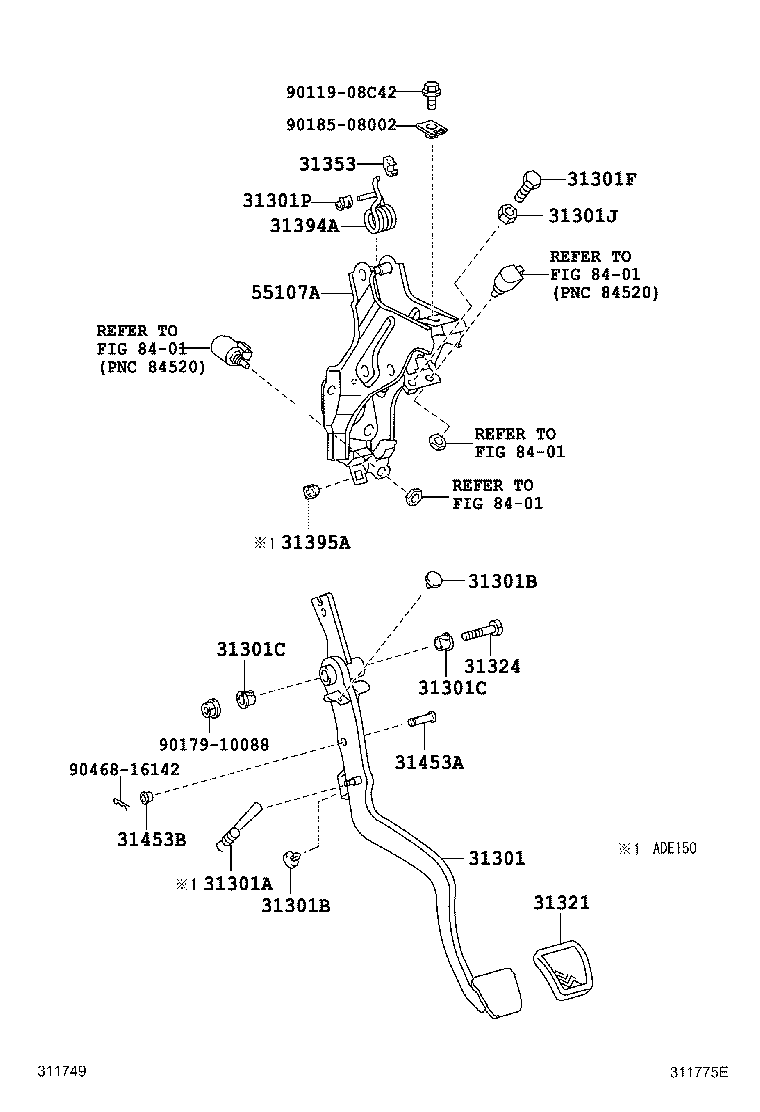 31301-12511 PEDAL SUB-ASSY, CLUTCH product image