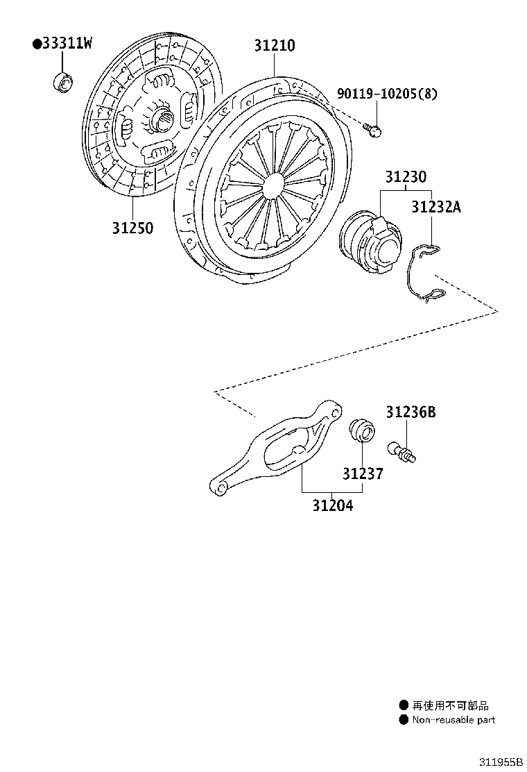31230-60260 BEARING ASSY, CLUTCH RELEASE product image