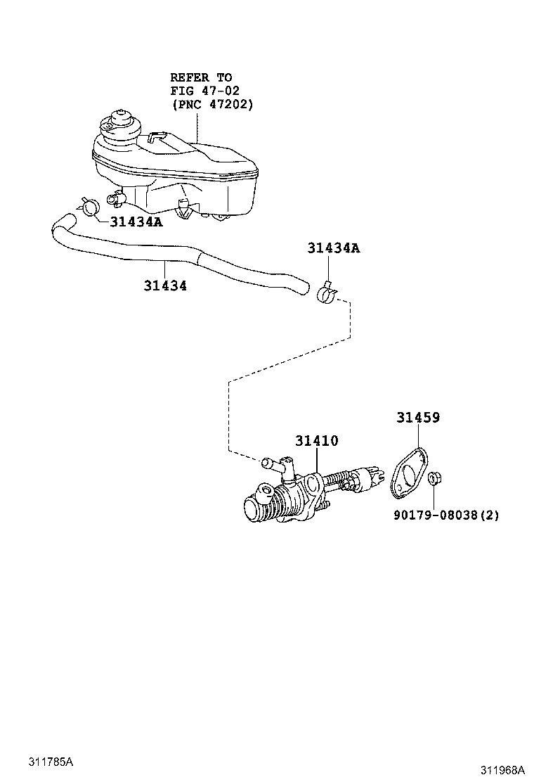 31434-12140 TUBE, CLUTCH RESERVOIR product image