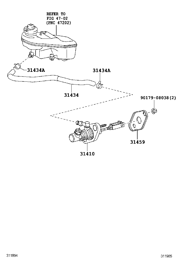 31420-02062 CYLINDER ASSY, CLUTCH MASTER product image