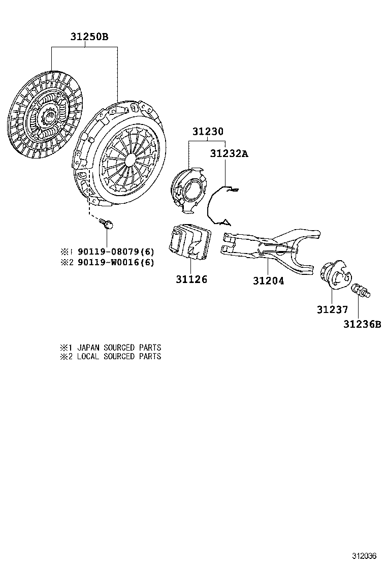 31230-12181 BEARING ASSY, CLUTCH RELEASE product image