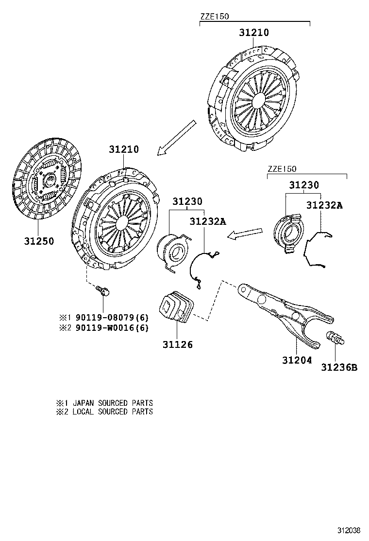 31230-12181 BEARING ASSY, CLUTCH RELEASE product image