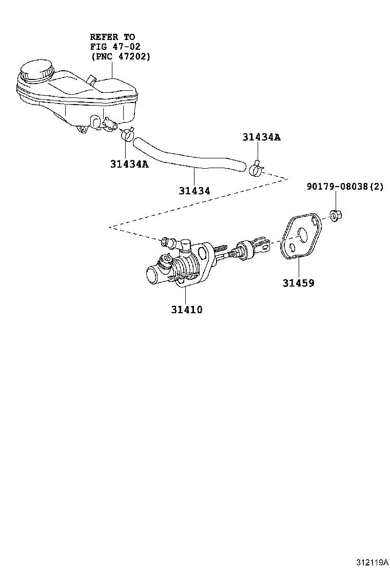 31434-02040 TUBE, CLUTCH RESERVOIR product image