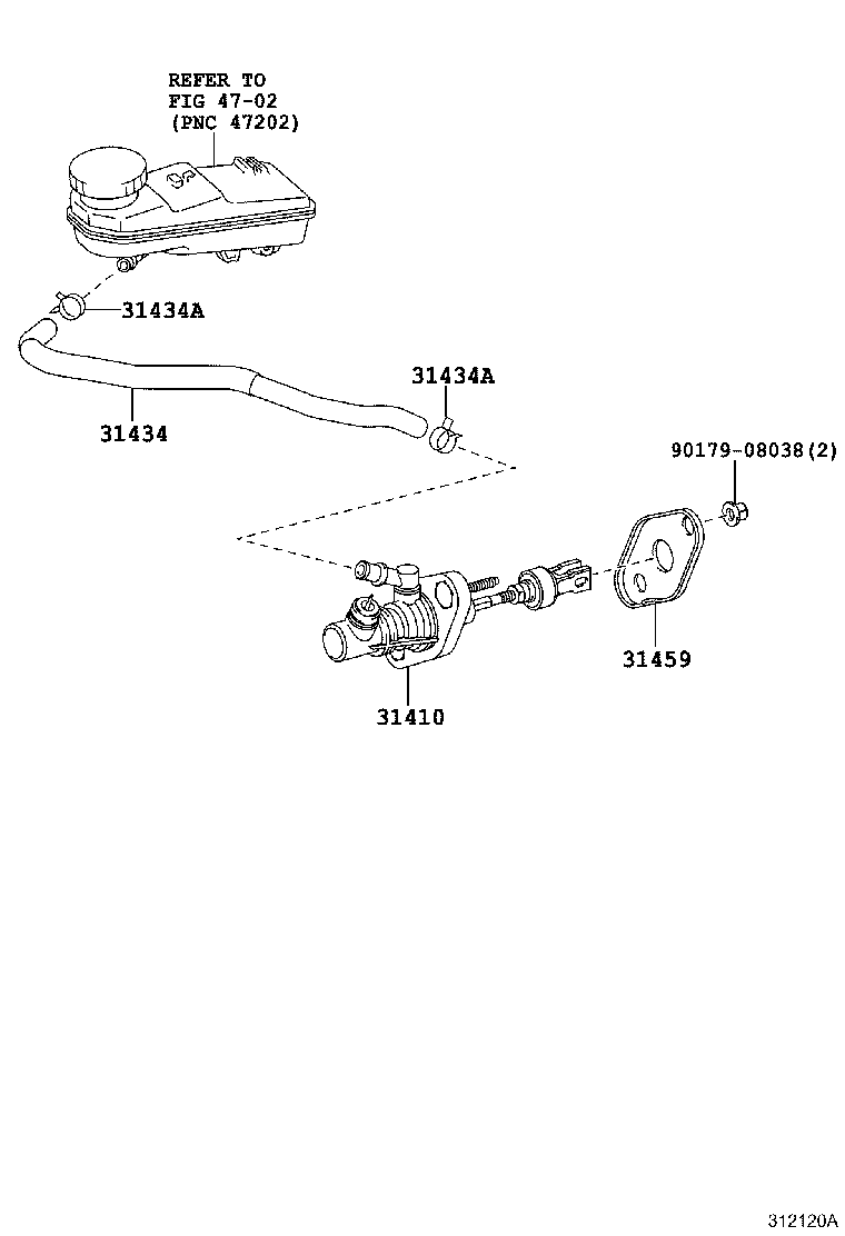 31434-02040 TUBE, CLUTCH RESERVOIR product image