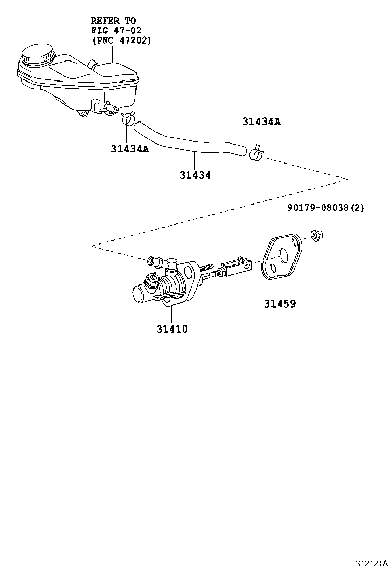 31434-02040 TUBE, CLUTCH RESERVOIR product image