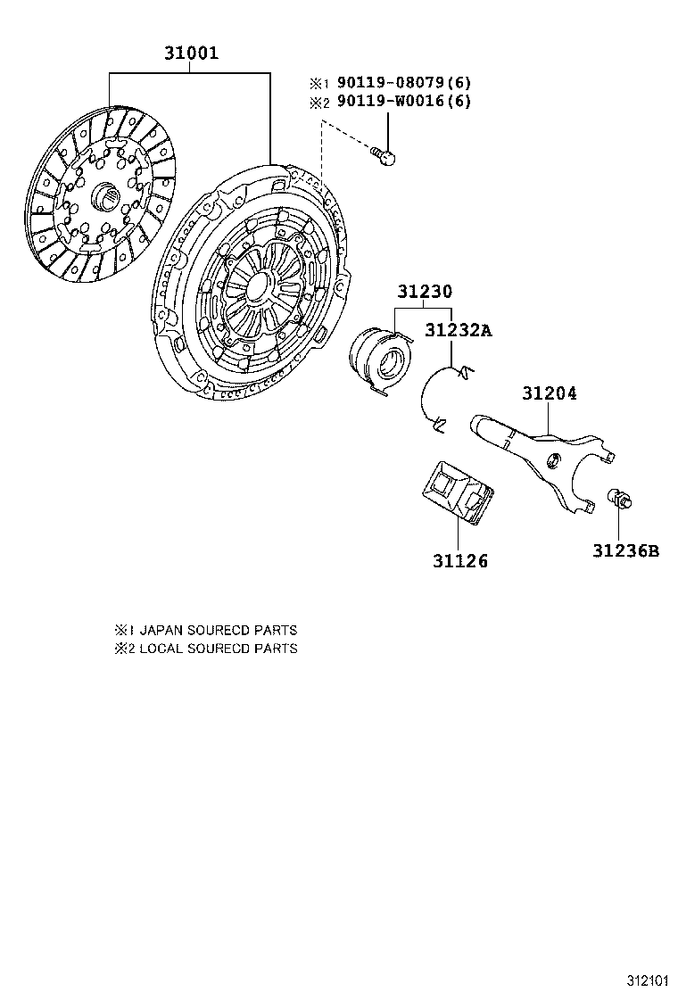 31237-60010 BOOT, CLUTCH RELEASE FORK SUPPORT product image