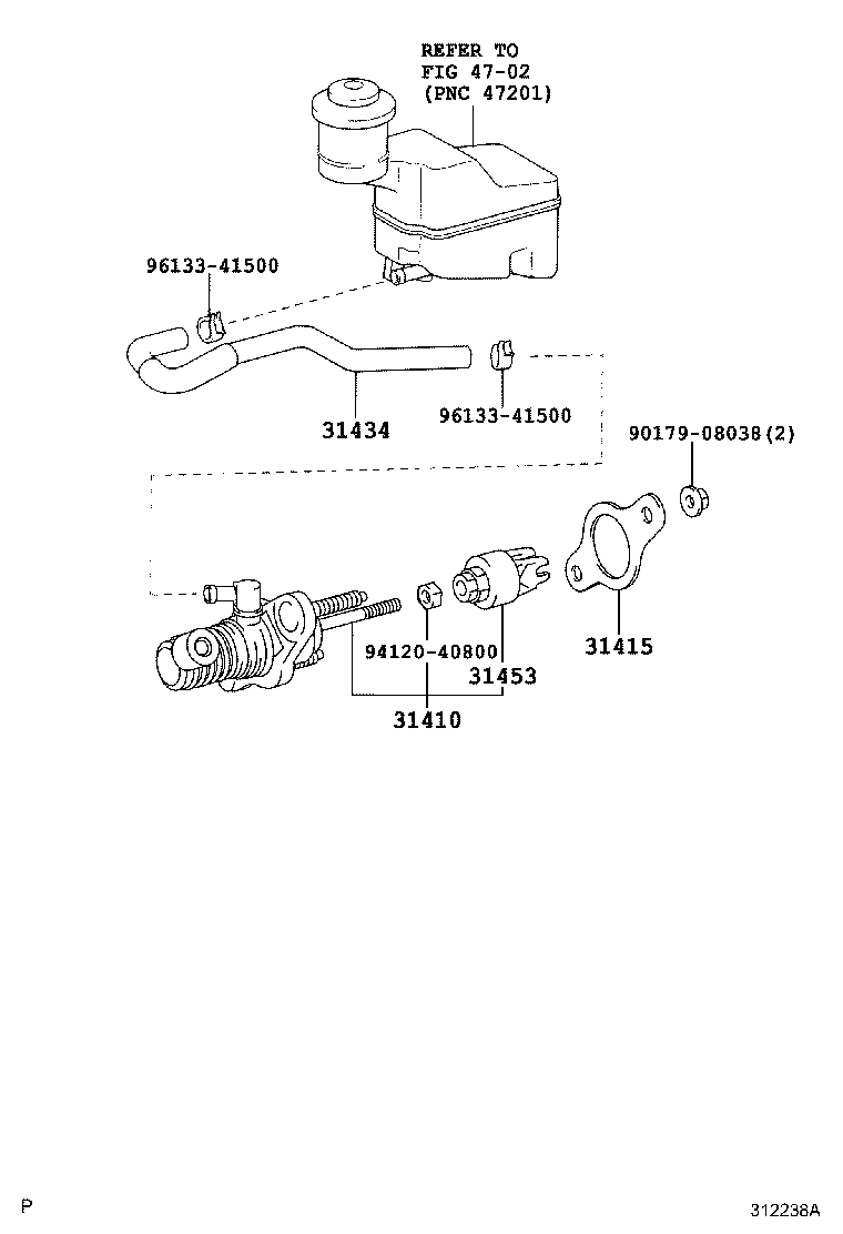 31420-33030 CYLINDER ASSY, CLUTCH MASTER product image