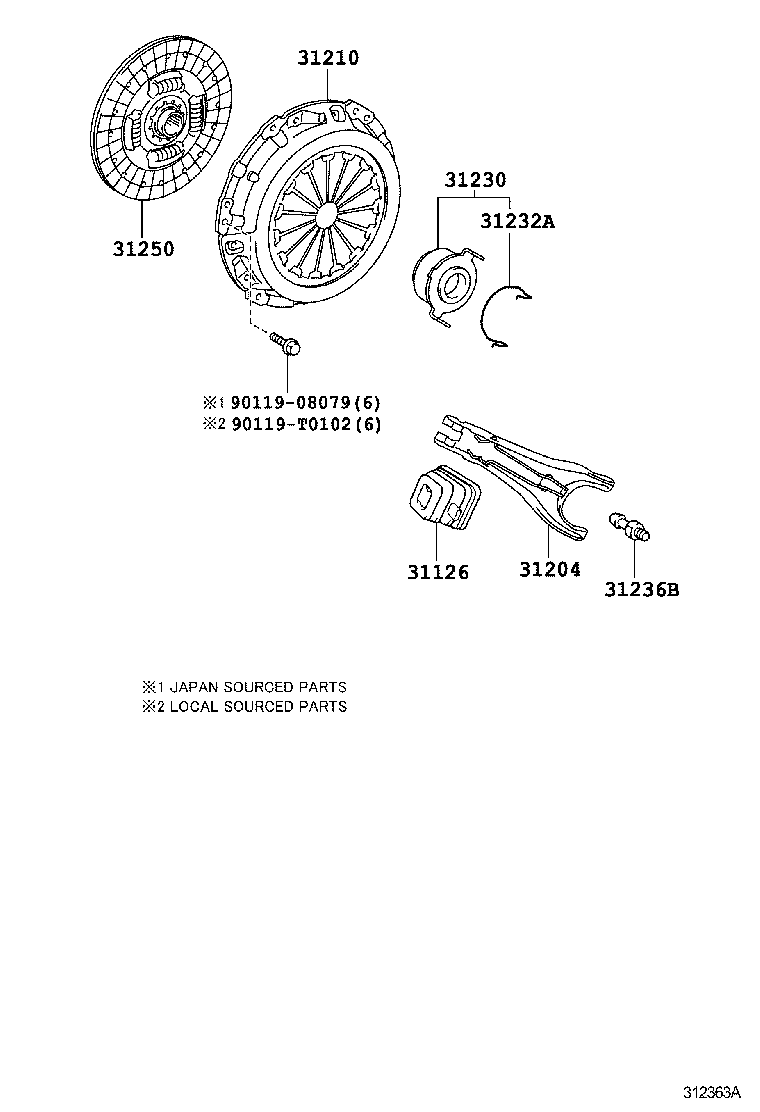 31230-52051 BEARING ASSY, CLUTCH RELEASE product image