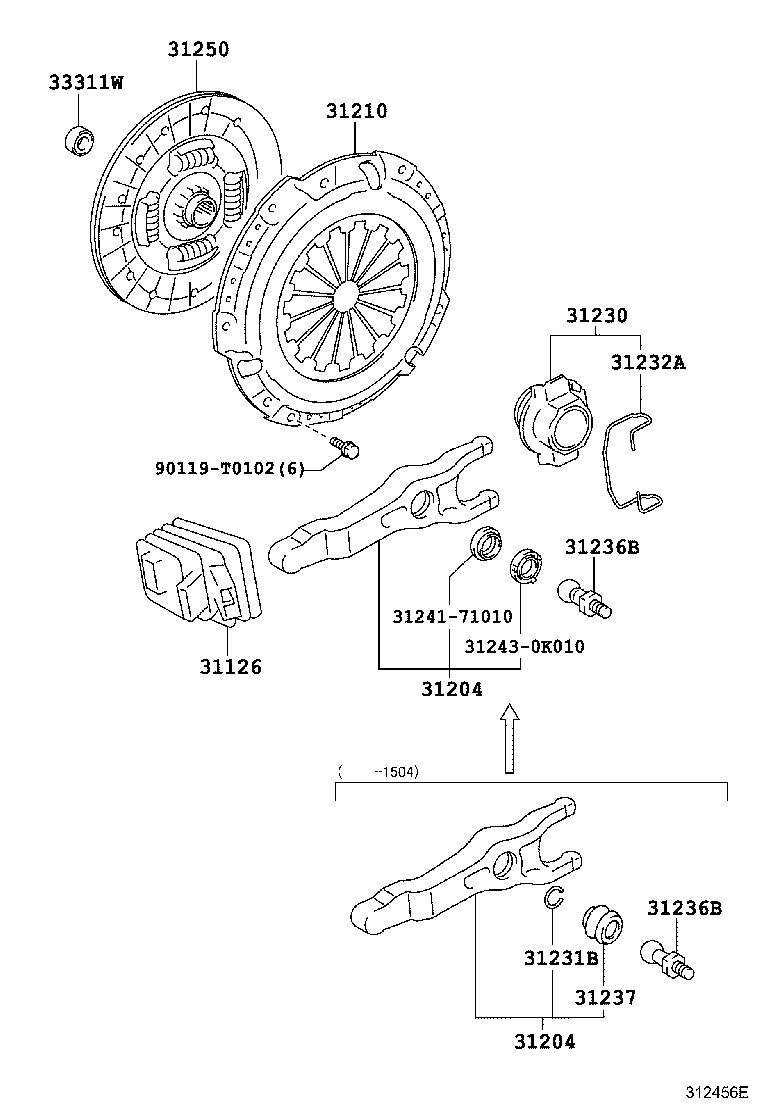 31204-71020 FORK SUB-ASSY, CLUTCH RELEASE product image