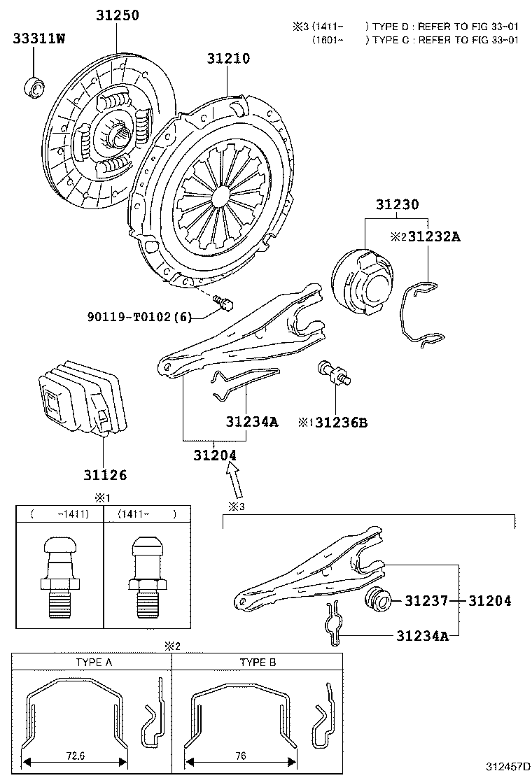 31204-71020 FORK SUB-ASSY, CLUTCH RELEASE product image