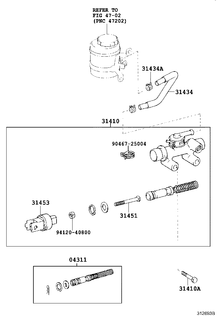 31420-36260 CYLINDER ASSY, CLUTCH MASTER product image