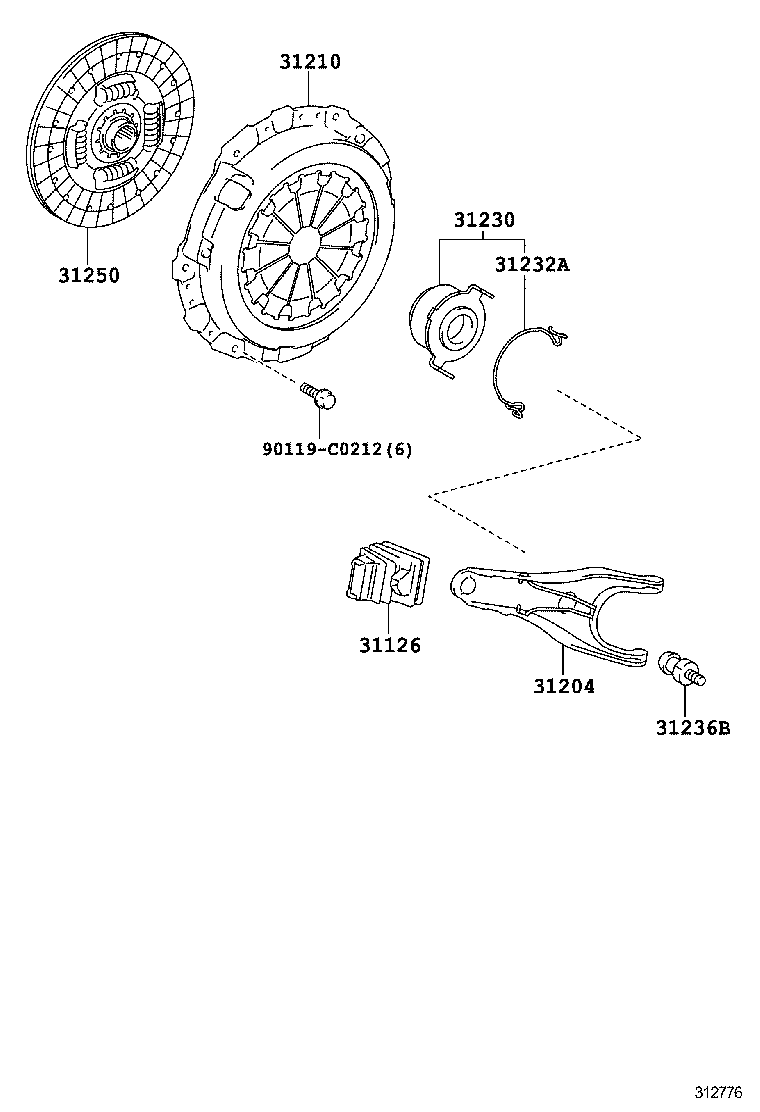 31230-0D012 BEARING ASSY, CLUTCH RELEASE product image