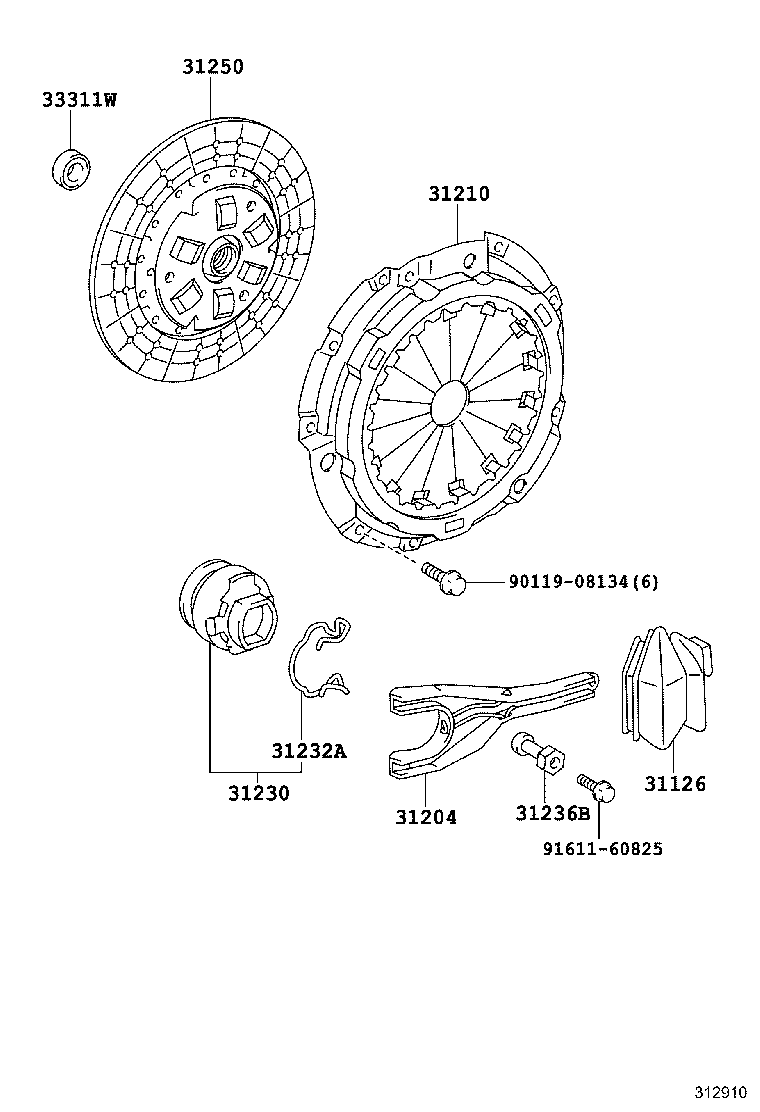 31230-36160 BEARING ASSY, CLUTCH RELEASE product image