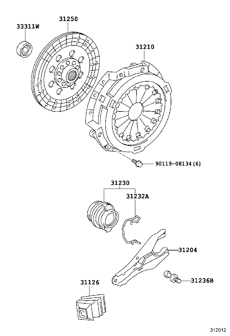 31230-60200 BEARING ASSY, CLUTCH RELEASE product image