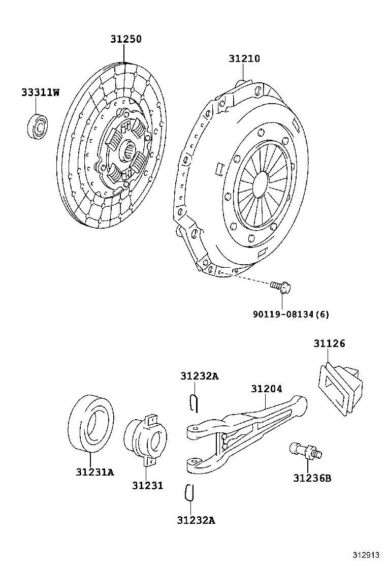 31230-60200 BEARING ASSY, CLUTCH RELEASE product image